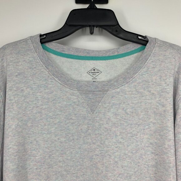 St. Johns Bay Sweatshirt Classic Gray Spacedye Pullover NWT - Picture 2 of 8